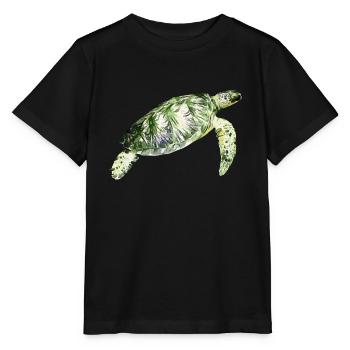 Tortue aquatique - T-shirt bio MINI CREATOR Stanley/Stella Enfant - noir - Devant - Mikhail (115cm)