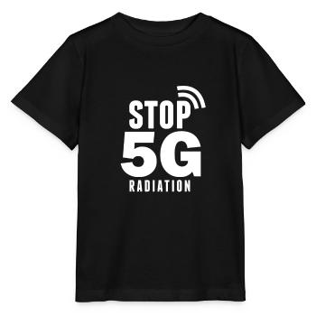 5G Gegner Anti Strahlung 5G - Stanley/Stella Kinder T-Shirt MINI CREATOR  - Schwarz - Vorne - Mikhail (115cm)