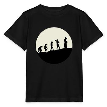 Monks Evolution Moon - Stanley/Stella MINI CREATOR Kids’ T-Shirt - black - Front - Mikhail (115cm)