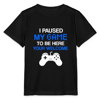 Jeux vidéo sur les jeux vidéo - T-shirt bio MINI CREATOR Stanley/Stella Enfant - noir - Devant - Mikhail (115cm)