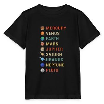 Planètes univers - T-shirt bio MINI CREATOR Stanley/Stella Enfant - noir - Devant - Mikhail (115cm)
