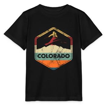 Colorado ski ski station de ski ski vacances skis - T-shirt bio MINI CREATOR Stanley/Stella Enfant - noir - Devant - Mikhail (115cm)