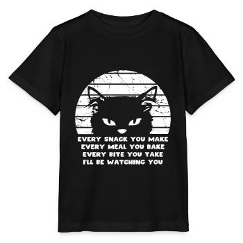 Hungrige Katze - Stanley/Stella Kinder T-Shirt MINI CREATOR  - Schwarz - Vorne - Mikhail (115cm)