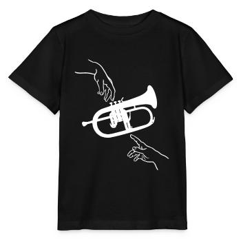 La création du bugle - T-shirt bio MINI CREATOR Stanley/Stella Enfant - noir - Devant - Mikhail (115cm)