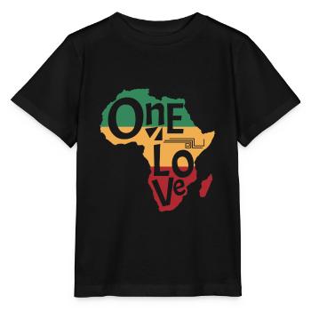 One love Reggae Music Africa Rasta Reggae Music - Stanley/Stella MINI CREATOR Kids’ T-Shirt - black - Front - Mikhail (115cm)