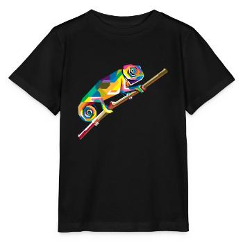 Chameleon animal - Stanley/Stella MINI CREATOR Kids’ T-Shirt - black - Front - Mikhail (115cm)