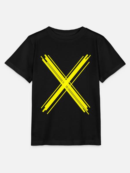 croix jaune art abstrait femme enfants yoga - T-shirt bio MINI CREATOR Stanley/Stella Enfant - noir