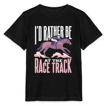 Course de chevaux cheval cheval Jockey Hippodrome - T-shirt bio MINI CREATOR Stanley/Stella Enfant - noir - Devant - Mikhail (115cm)