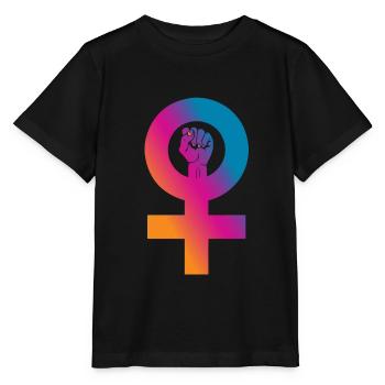 Poing de puissance féminine - T-shirt bio MINI CREATOR Stanley/Stella Enfant - noir - Devant - Mikhail (115cm)