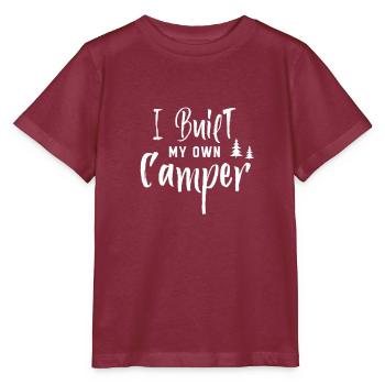 Ich habe meinen eigenen Camper Van gebaut - Stanley/Stella Kinder T-Shirt MINI CREATOR  - Burgunderrot - Vorne - Kain (125cm)