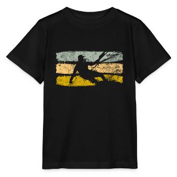 Retro Kiteboard Geschenk - Stanley/Stella Kinder T-Shirt MINI CREATOR  - Schwarz - Vorne - Mikhail (115cm)