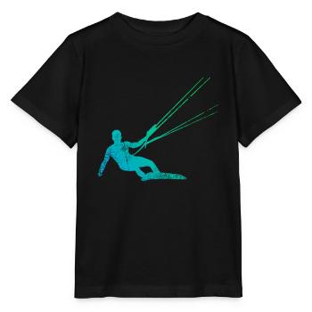 Kitesurfen Kiteboarder - Stanley/Stella Kinder T-Shirt MINI CREATOR  - Schwarz - Vorne - Mikhail (115cm)
