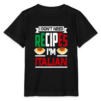 Recettes italiennes - T-shirt bio MINI CREATOR Stanley/Stella Enfant - noir - Devant - Mikhail (115cm)