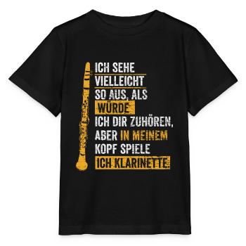 Klarinette Musiker - Stanley/Stella Kinder T-Shirt MINI CREATOR  - Schwarz - Vorne - Mikhail (115cm)