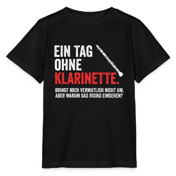 Klarinette Blasinstrument - Stanley/Stella Kinder T-Shirt MINI CREATOR  - Schwarz - Vorne - Mikhail (115cm)