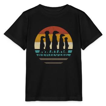 Erdmännchen retro vintage - Stanley/Stella Kinder T-Shirt MINI CREATOR  - Schwarz - Vorne - Mikhail (115cm)