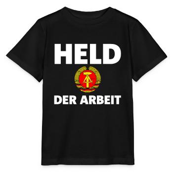 Held der Arbeit DDR - Stanley/Stella Kinder T-Shirt MINI CREATOR  - Schwarz - Vorne - Mikhail (115cm)