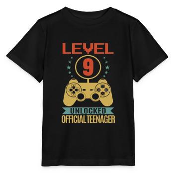 9. Geburtstag - Geburtstagsshirt level 9 unlock - Stanley/Stella Kinder T-Shirt MINI CREATOR  - Schwarz - Vorne - Mikhail (115cm)