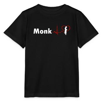 GREAT MONK HEARTBEAT DESIGN - Stanley/Stella MINI CREATOR Kids’ T-Shirt - black - Front - Mikhail (115cm)