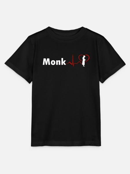 GREAT MONK HEARTBEAT DESIGN - Stanley/Stella Kinder T-Shirt MINI CREATOR  - Schwarz