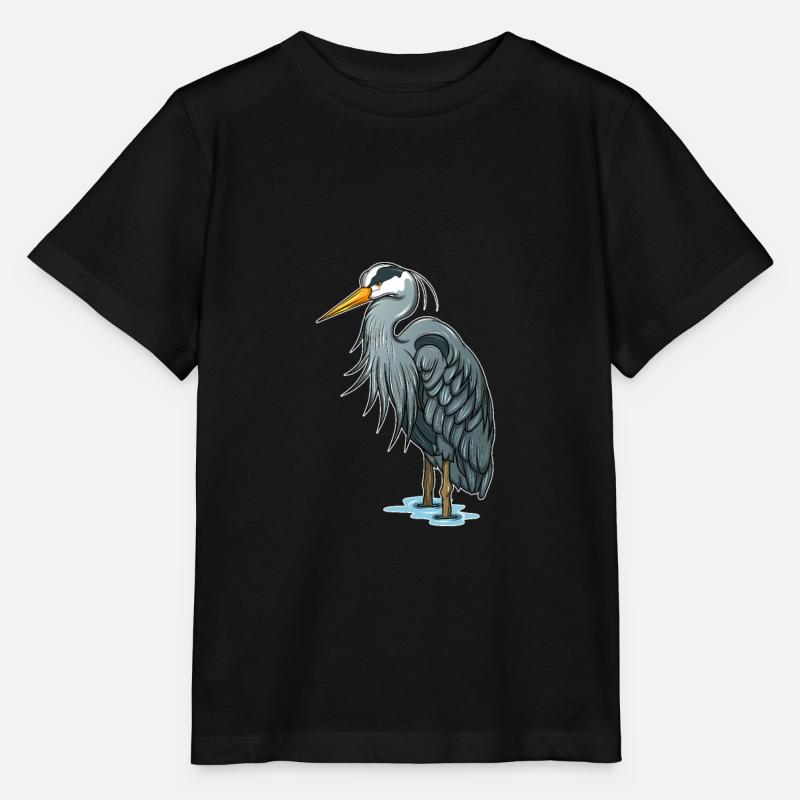 Graureiher-Reiher-Vogel-Vogelbeobachtungs-Geschenk - Stanley/Stella Kinder T-Shirt MINI CREATOR  - Schwarz