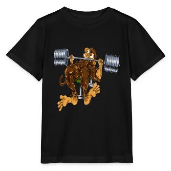 Monkey bench press - Stanley/Stella MINI CREATOR Kids’ T-Shirt - black - Front - Mikhail (115cm)