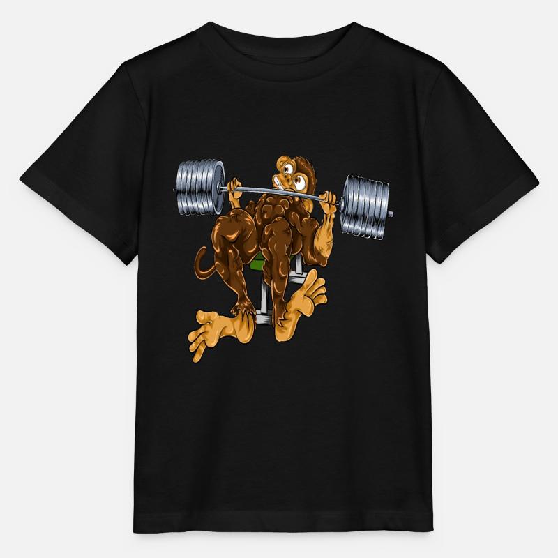 Monkey bench press - Stanley/Stella MINI CREATOR Kids’ T-Shirt - black