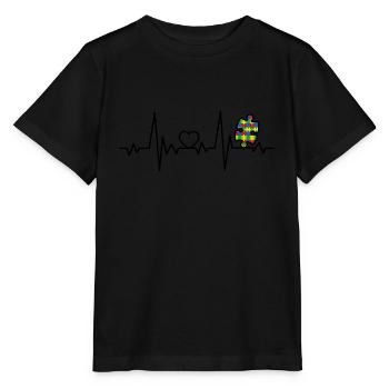 AUTISM HEARTBEAT Cadeau de sensibilisation à l'autisme - T-shirt bio MINI CREATOR Stanley/Stella Enfant - noir - Devant - Mikhail (115cm)