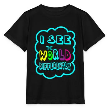LE MONDE DE L'AUTISME EST DIFFÉRENT Cadeau pour les personnes autistes - T-shirt bio MINI CREATOR Stanley/Stella Enfant - noir - Devant - Mikhail (115cm)