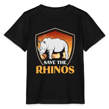 Rhinoceros rhinos - Stanley/Stella MINI CREATOR Kids’ T-Shirt - black - Front - Mikhail (115cm)