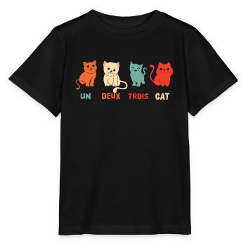 Un Deux Trois Cat - Stanley/Stella MINI CREATOR Kids’ T-Shirt - black - Front - Mikhail (115cm)