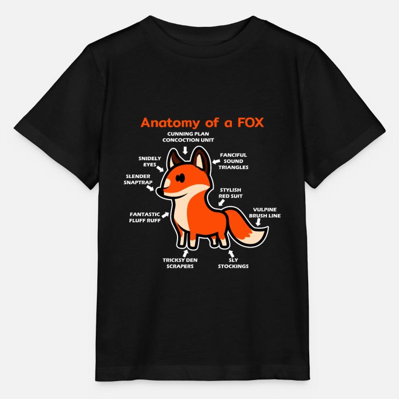 Anatomie d'un renard - T-shirt bio MINI CREATOR Stanley/Stella Enfant - noir