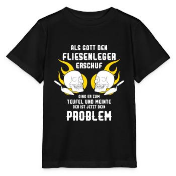 Fliesenleger Meister Lehrling - Stanley/Stella Kinder T-Shirt MINI CREATOR  - Schwarz - Vorne - Mikhail (115cm)