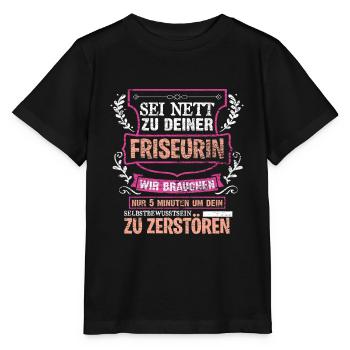 Friseurin - Stanley/Stella Kinder T-Shirt MINI CREATOR  - Schwarz - Vorne - Mikhail (115cm)