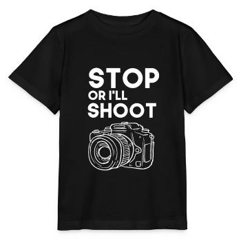 Photographe photographe photographe - T-shirt bio MINI CREATOR Stanley/Stella Enfant - noir - Devant - Mikhail (115cm)