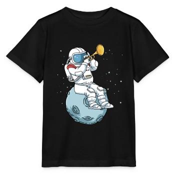 Trumpet shirt kids astronaut band jazz music - Stanley/Stella MINI CREATOR Kids’ T-Shirt - black - Front - Mikhail (115cm)