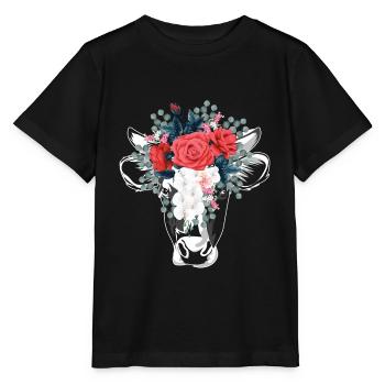 Animaux fleurs de vache - T-shirt bio MINI CREATOR Stanley/Stella Enfant - noir - Devant - Mikhail (115cm)