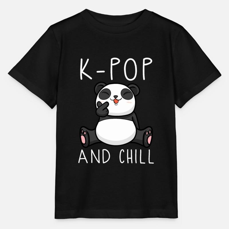 kpop, panda, corée, idée cadeau, coréen - T-shirt bio MINI CREATOR Stanley/Stella Enfant - noir