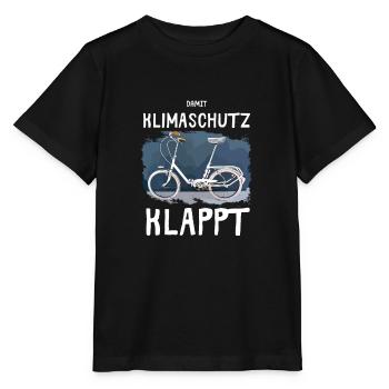 Klapprad 20 Zoll damit Klimaschutz klappt. - Stanley/Stella Kinder T-Shirt MINI CREATOR  - Schwarz - Vorne - Mikhail (115cm)