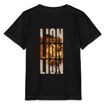 Lion - Stanley/Stella MINI CREATOR Kids’ T-Shirt - black - Front - Mikhail (115cm)