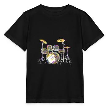 Drums - Stanley/Stella MINI CREATOR Kids’ T-Shirt - black - Front - Mikhail (115cm)