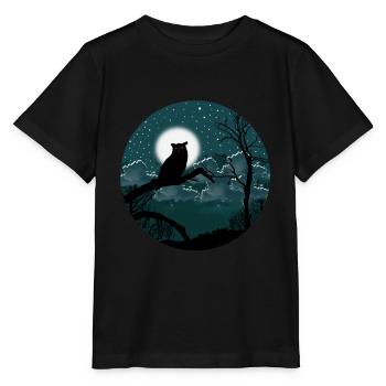 Night owl starry sky - Stanley/Stella MINI CREATOR Kids’ T-Shirt - black - Front - Mikhail (115cm)