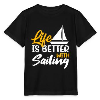 Life is better Sailing Sailors sailing - Stanley/Stella MINI CREATOR Kids’ T-Shirt - black - Front - Mikhail (115cm)