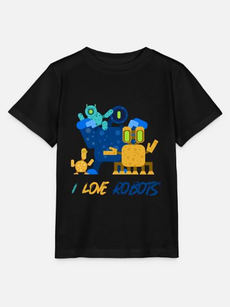 Robots Robot Roboter - Stanley/Stella Kinder T-Shirt MINI CREATOR  - Schwarz