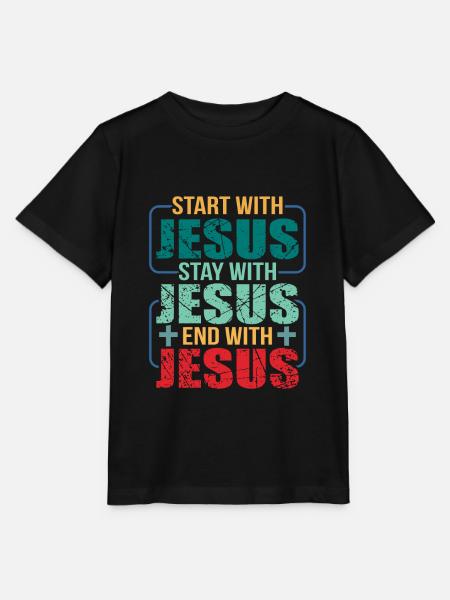 Jesus - Stanley/Stella Kinder T-Shirt MINI CREATOR  - Schwarz