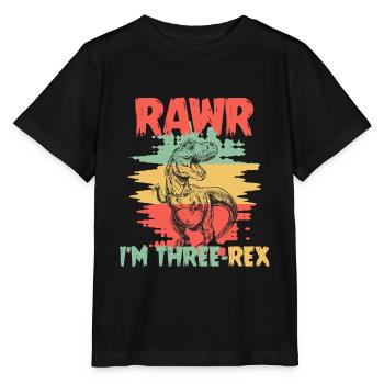 Rawr Tyrannosaurus Rex dinosaure T-rex - T-shirt bio MINI CREATOR Stanley/Stella Enfant - noir - Devant - Mikhail (115cm)