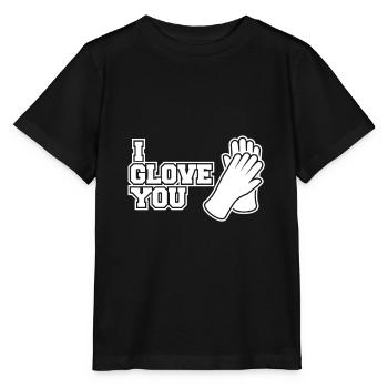 Winter glove saying warm winter vacation - Stanley/Stella MINI CREATOR Kids’ T-Shirt - black - Front - Mikhail (115cm)