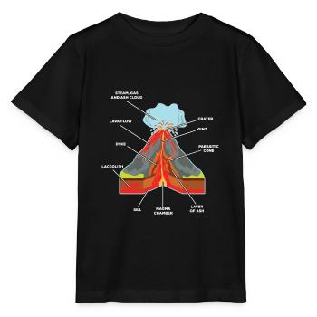 Vulkan Lava Ausbruch Geologe Wissenschaftler Magma - Stanley/Stella Kinder T-Shirt MINI CREATOR  - Schwarz - Vorne - Mikhail (115cm)