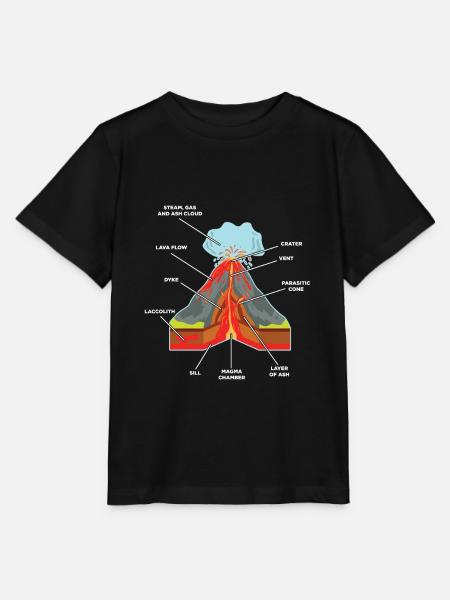 Vulkan Lava Ausbruch Geologe Wissenschaftler Magma - Stanley/Stella Kinder T-Shirt MINI CREATOR - Schwarz
