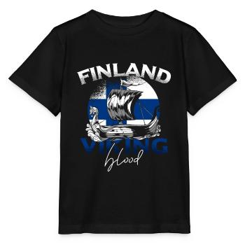 Finland viking country - Stanley/Stella MINI CREATOR Kids’ T-Shirt - black - Front - Mikhail (115cm)